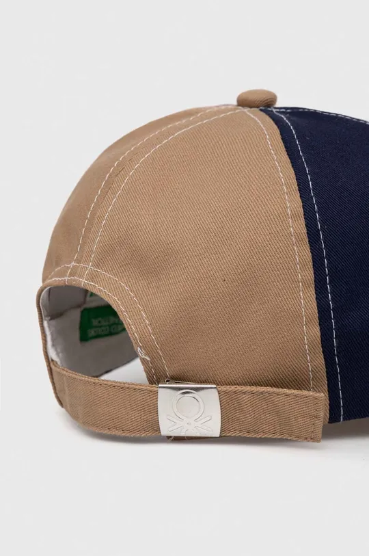 Βαμβακερό καπέλο του μπέιζμπολ United Colors of Benetton μπεζ