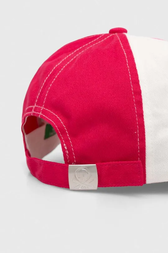 Βαμβακερό καπέλο του μπέιζμπολ United Colors of Benetton ροζ
