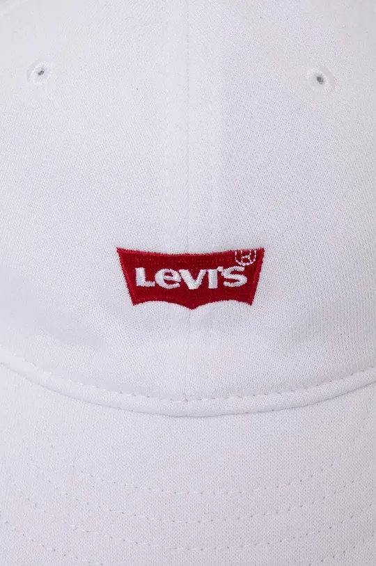 Levi's cappello con visiera in cotone bambini LAN LEVI'S BATWING SOFT CAP bianco