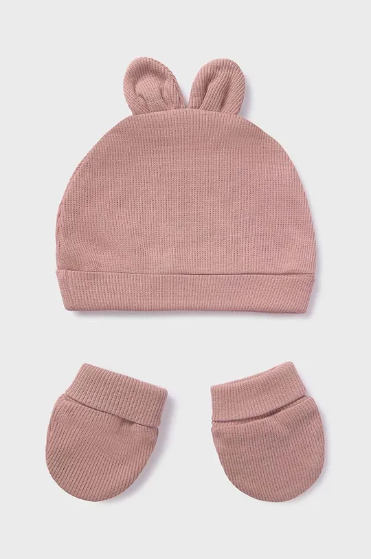 Дитяча шапка і рукавички Mayoral Newborn рожевий