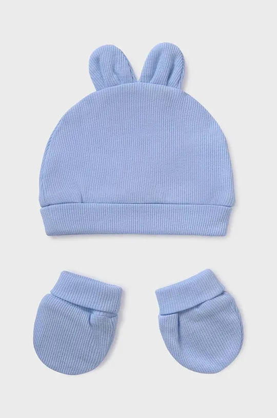 Дитяча шапка і рукавички Mayoral Newborn блакитний