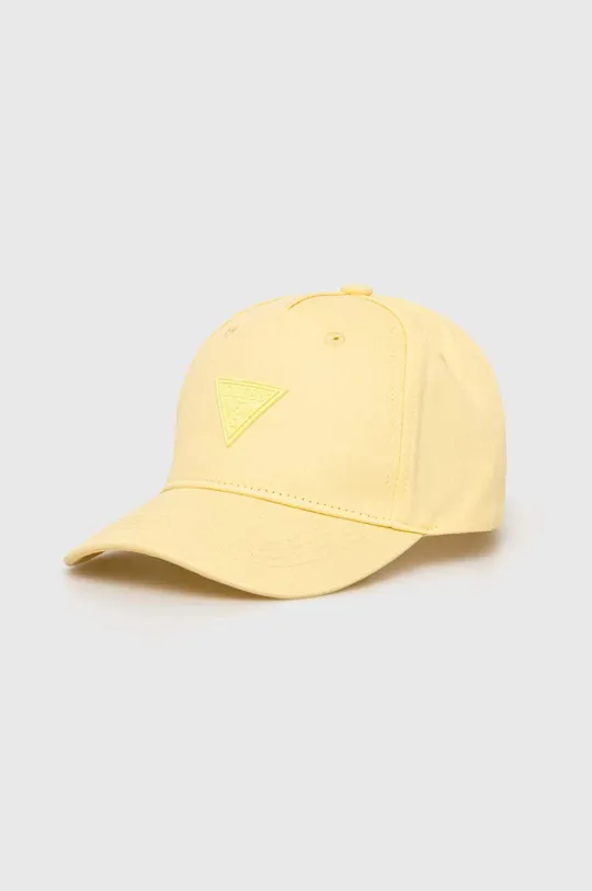 żółty Guess czapka z daszkiem bawełniana dziecięca Dziecięcy