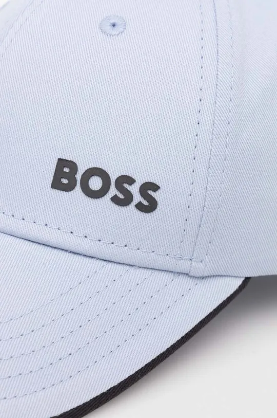 Boss Green czapka z daszkiem bawełniana niebieski