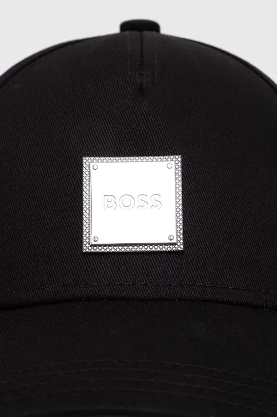 Βαμβακερό καπέλο του μπέιζμπολ BOSS μαύρο