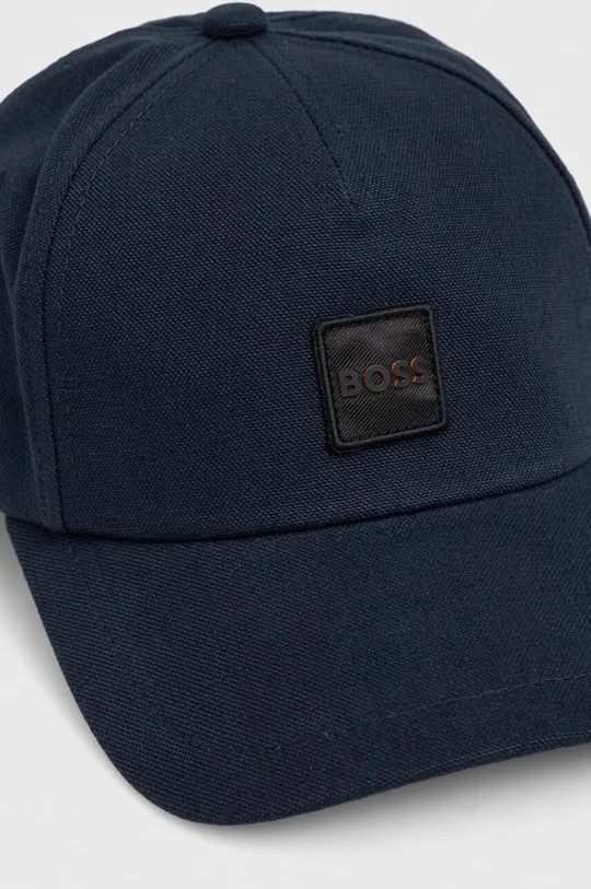 Βαμβακερό καπέλο του μπέιζμπολ Boss Orange σκούρο μπλε