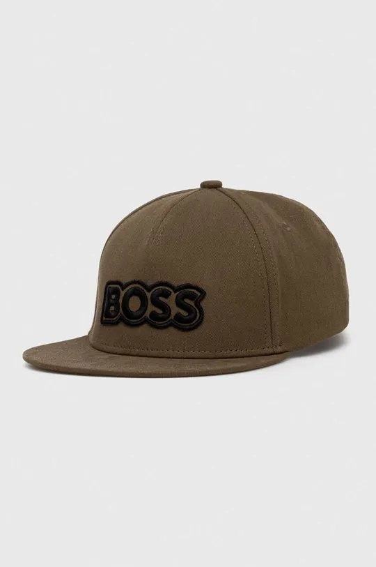 πράσινο Βαμβακερό καπέλο του μπέιζμπολ Boss Orange Ανδρικά