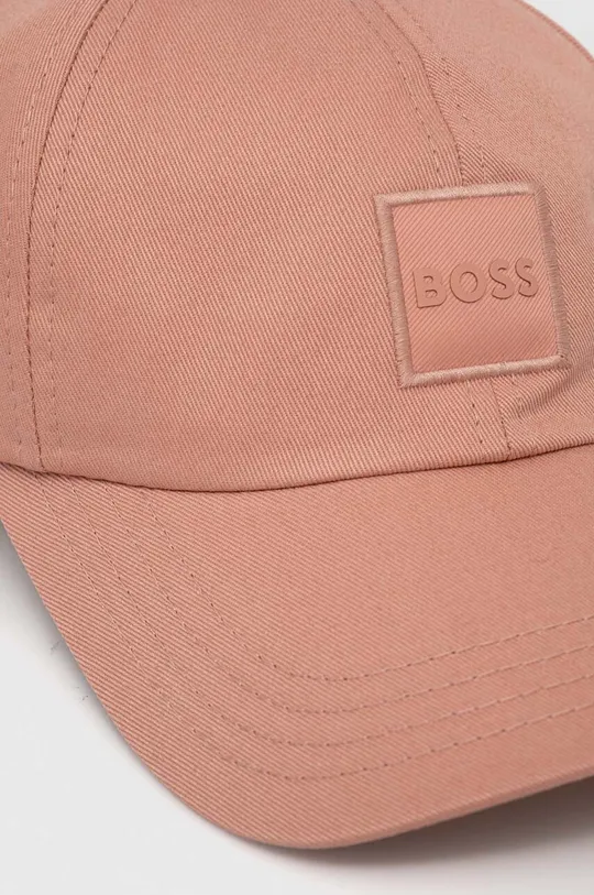 Boss Orange czapka z daszkiem bawełniana różowy