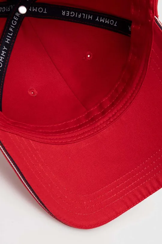 czerwony Tommy Hilfiger czapka z daszkiem bawełniana