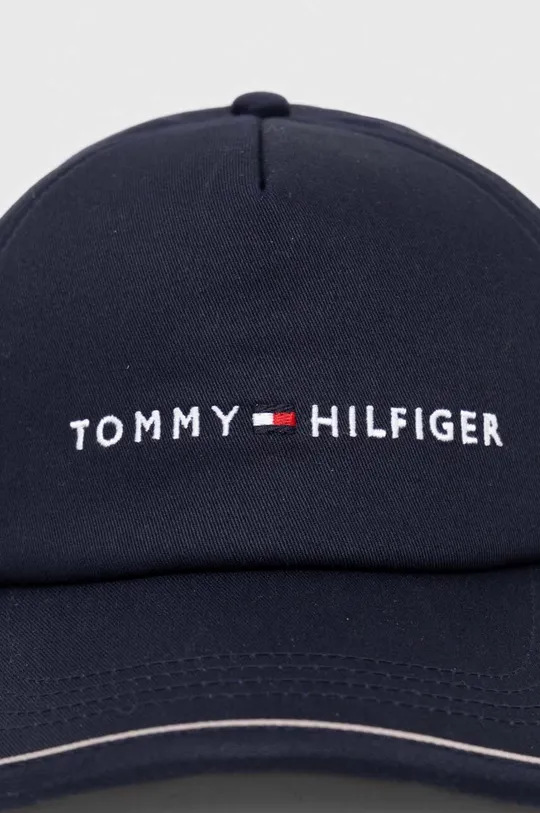 Tommy Hilfiger czapka z daszkiem bawełniana granatowy