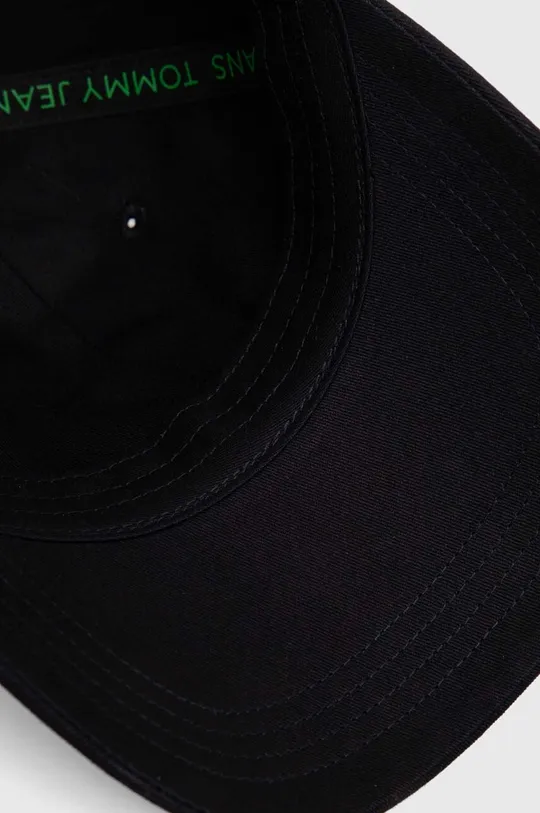μαύρο Βαμβακερό καπέλο του μπέιζμπολ Tommy Jeans
