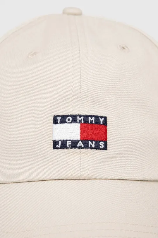 Хлопковая кепка Tommy Jeans бежевый