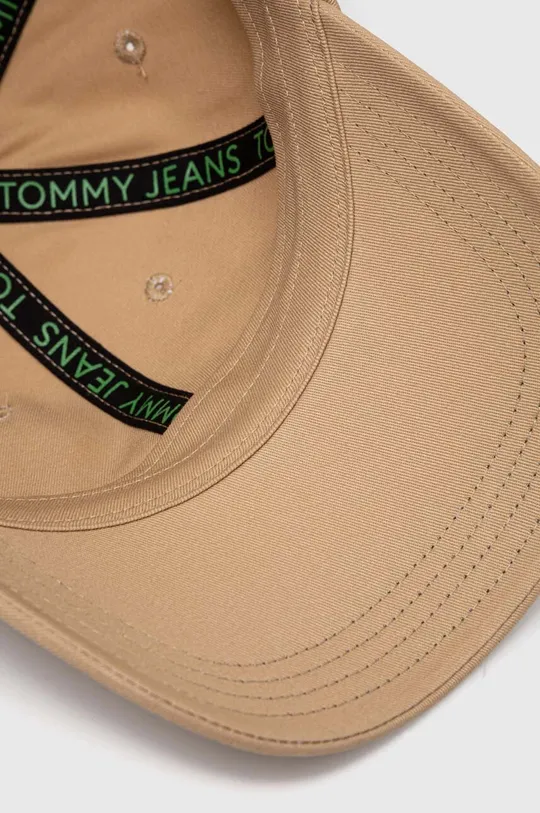 beżowy Tommy Jeans czapka z daszkiem bawełniana