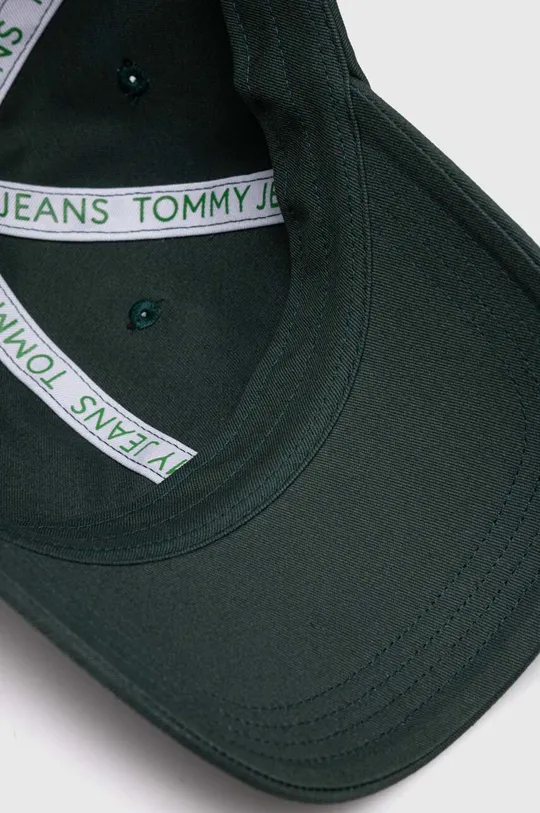 zöld Tommy Jeans pamut baseball sapka