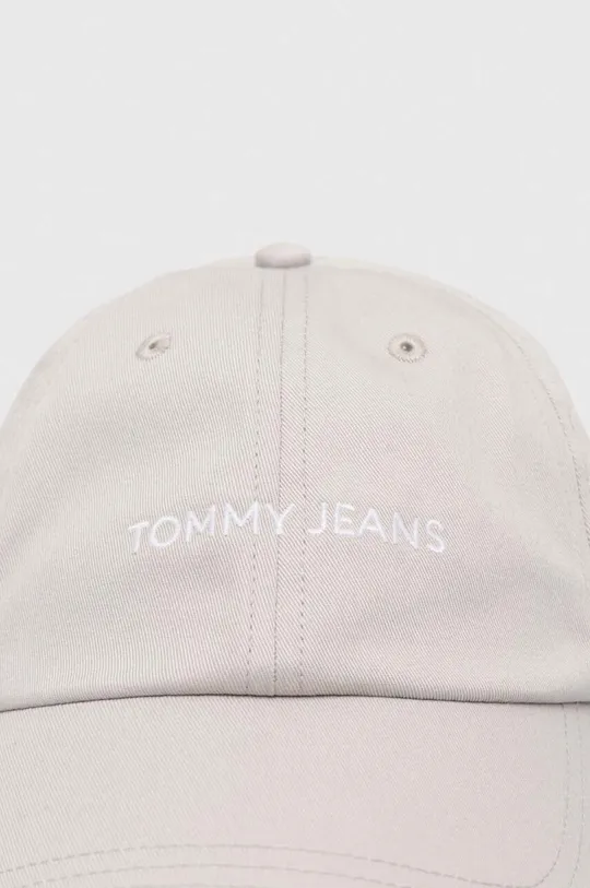 Хлопковая кепка Tommy Jeans серый