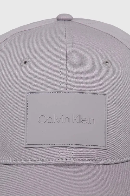 Хлопковая кепка Calvin Klein серый