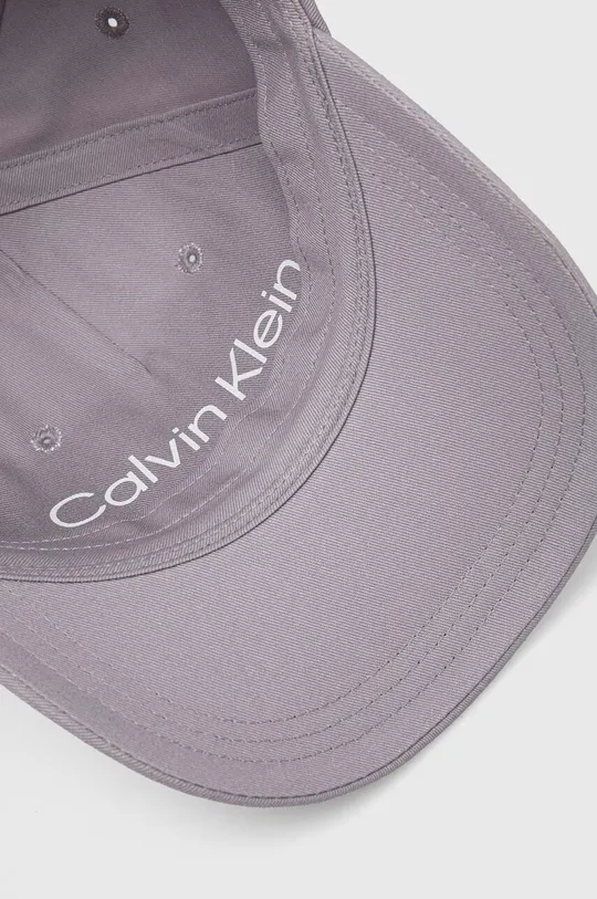 szürke Calvin Klein pamut baseball sapka