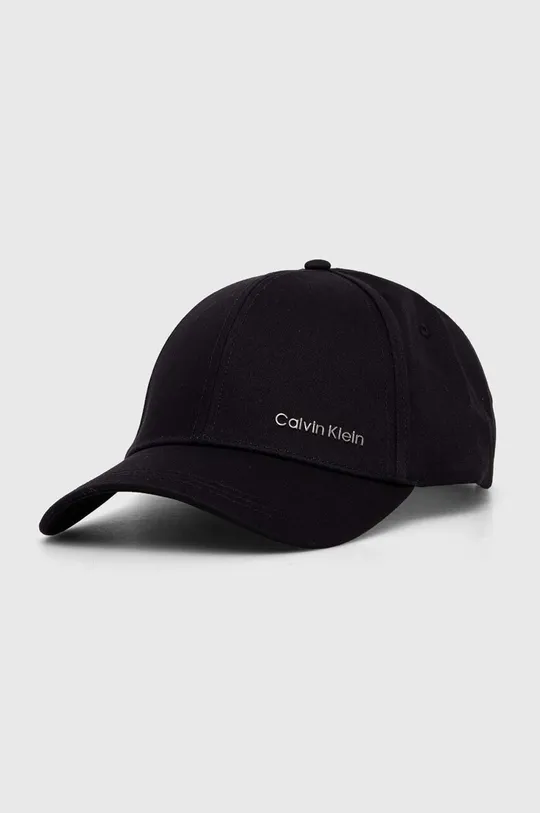 czarny Calvin Klein czapka z daszkiem bawełniana Męski