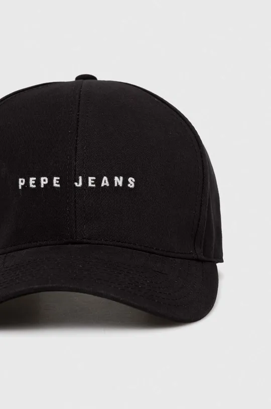 Βαμβακερό καπέλο του μπέιζμπολ Pepe Jeans μαύρο