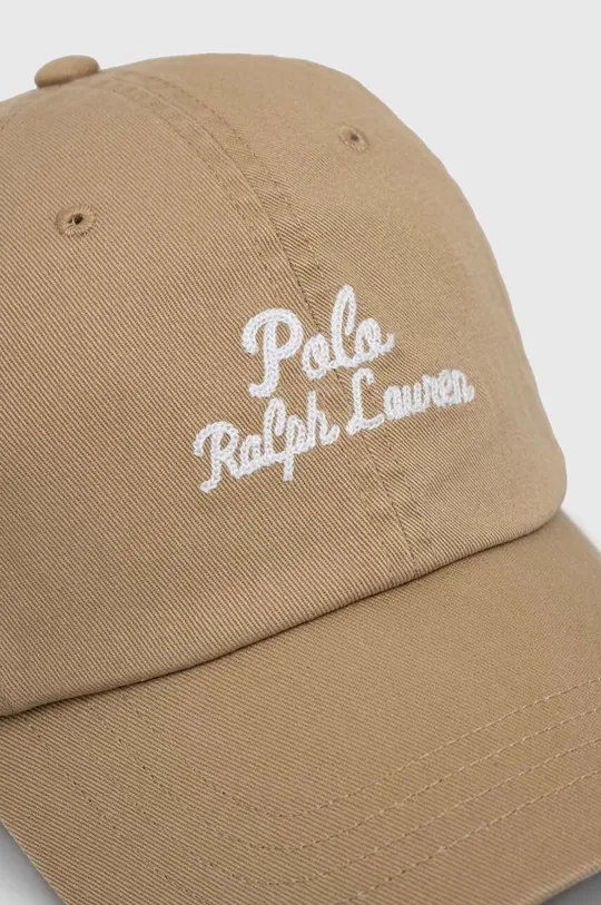 Bombažna bejzbolska kapa Polo Ralph Lauren bež