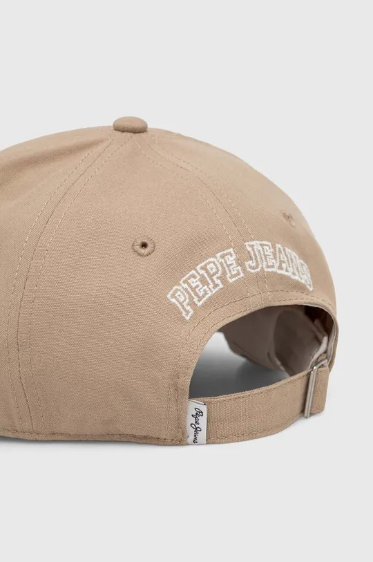 Βαμβακερό καπέλο του μπέιζμπολ Pepe Jeans μπεζ