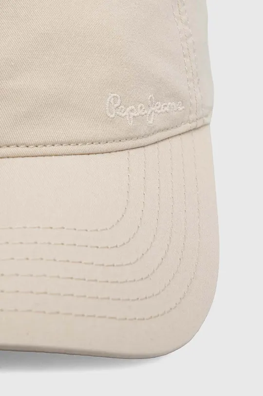 Βαμβακερό καπέλο του μπέιζμπολ Pepe Jeans μπεζ