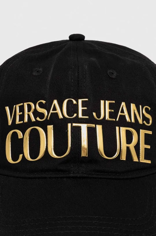 Bombažna bejzbolska kapa Versace Jeans Couture črna