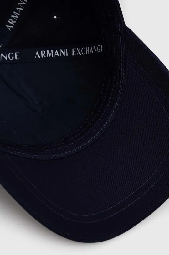 granatowy Armani Exchange czapka z daszkiem bawełniana