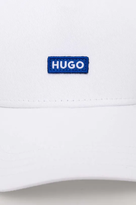 Hugo Blue berretto da baseball in cotone bianco