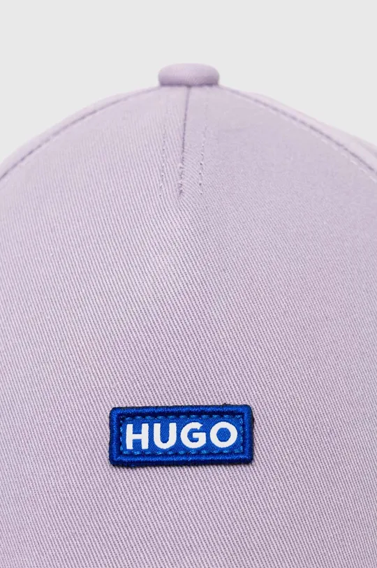 Hugo Blue czapka z daszkiem bawełniana fioletowy