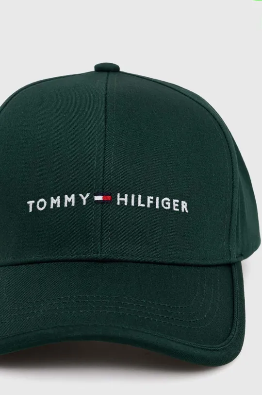 Bombažna bejzbolska kapa Tommy Hilfiger zelena