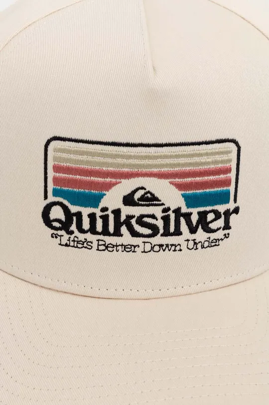 Βαμβακερό καπέλο του μπέιζμπολ Quiksilver μπεζ