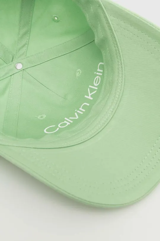 πράσινο Βαμβακερό καπέλο του μπέιζμπολ Calvin Klein