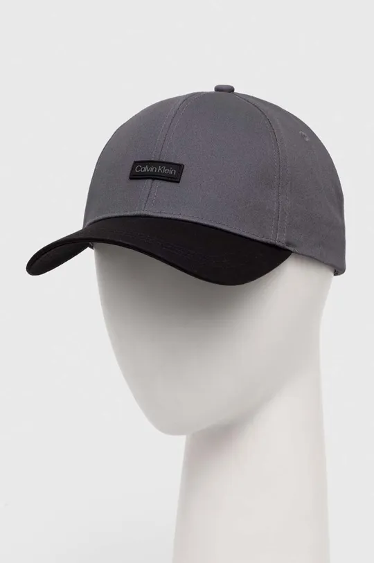 γκρί Βαμβακερό καπέλο του μπέιζμπολ Calvin Klein Ανδρικά