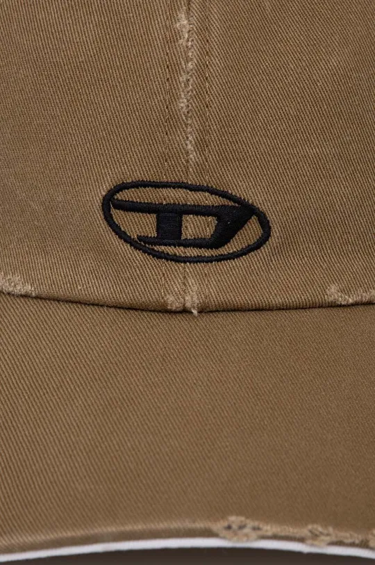 Diesel czapka z daszkiem bawełniana brązowy