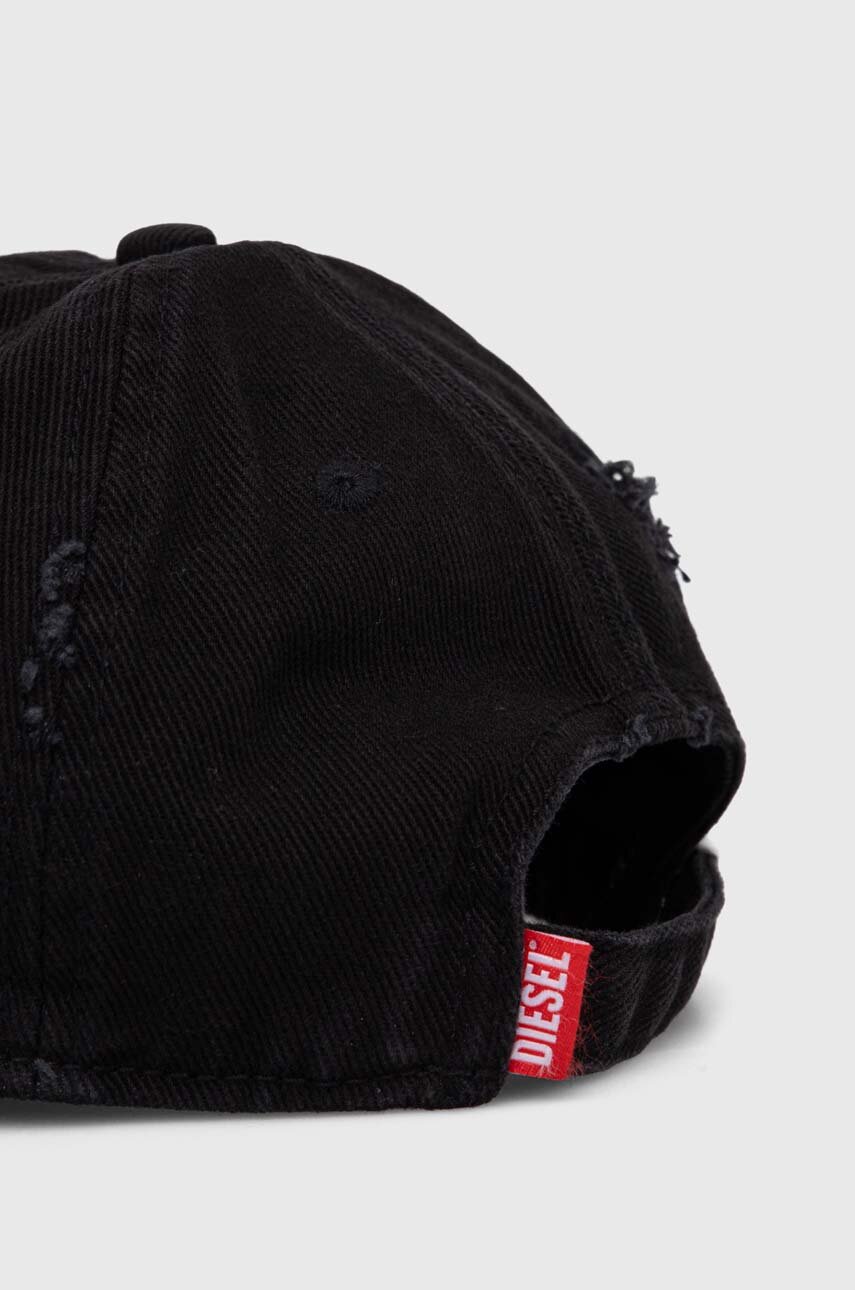 Хлопковая кепка Diesel цвет чёрный с аппликацией | ANSWEAR.ua