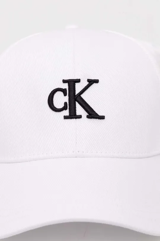 Calvin Klein Jeans czapka z daszkiem bawełniana biały