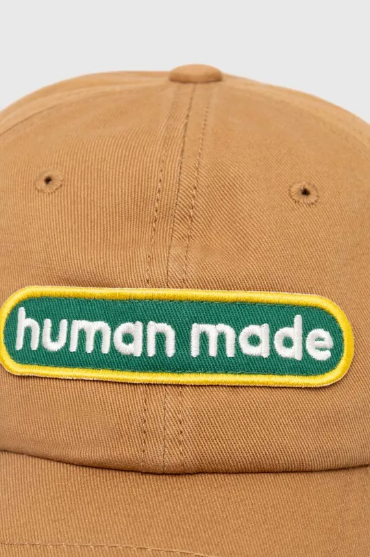 Human Made czapka z daszkiem bawełniana 6 Panel brązowy