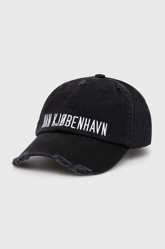 czarny Han Kjøbenhavn czapka z daszkiem bawełniana Distressed Signature Cap Męski