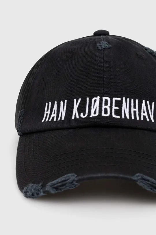 Бавовняна бейсболка Han Kjøbenhavn Distressed Signature Cap чорний