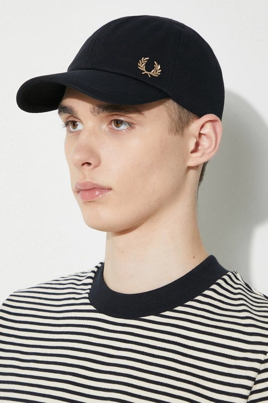 black Fred Perry cotton baseball cap Pique Classic Cap Men’s