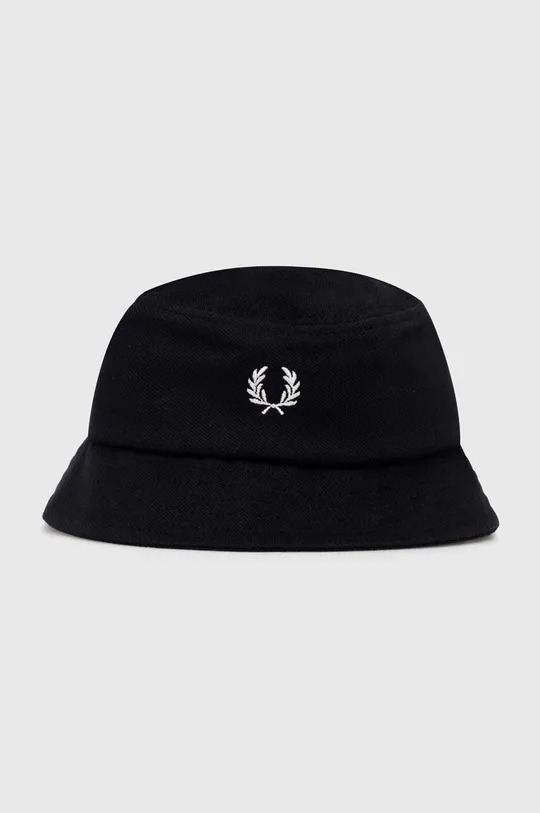 čierna Bavlnený klobúk Fred Perry Pique Bucket Hat Pánsky