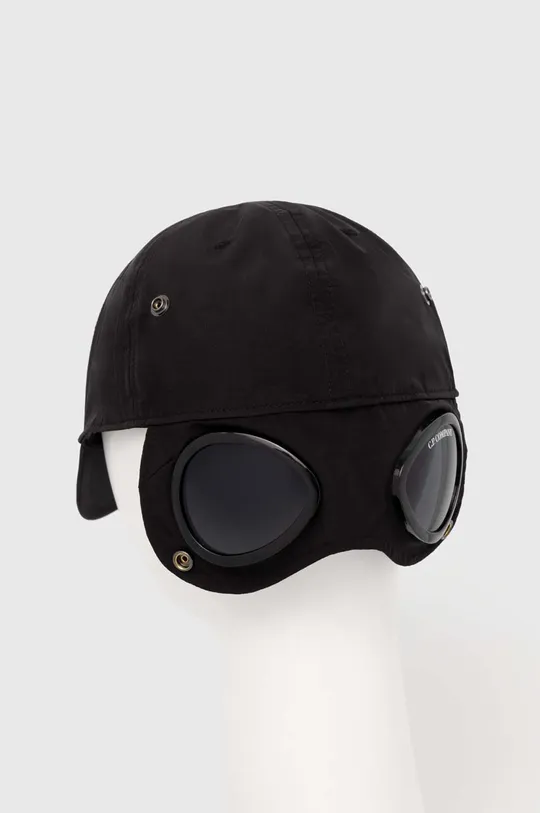 black C.P. Company baseball cap Chrome-R Goggle