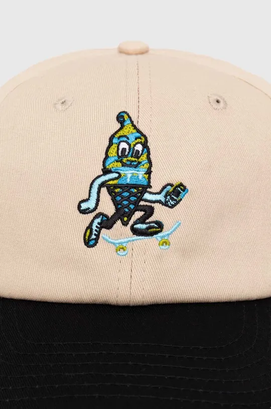 Βαμβακερό καπέλο του μπέιζμπολ ICECREAM Team EU Skate Cone Dad Cap μπεζ