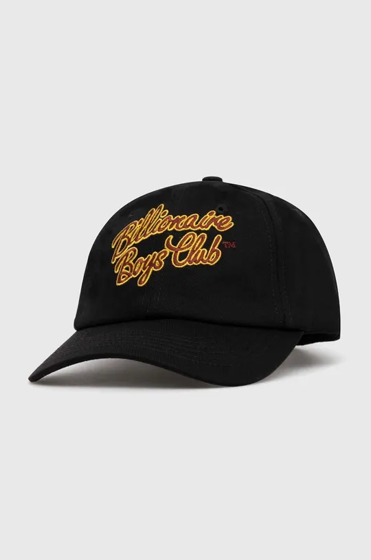 czarny Billionaire Boys Club czapka z daszkiem bawełniana Script Logo Embroidered Męski
