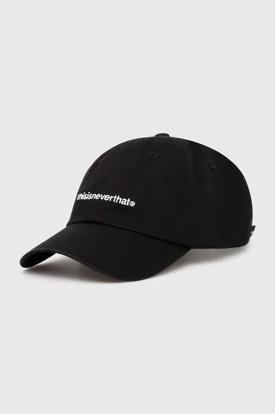 czarny thisisneverthat czapka z daszkiem bawełniana T-Logo Cap Męski