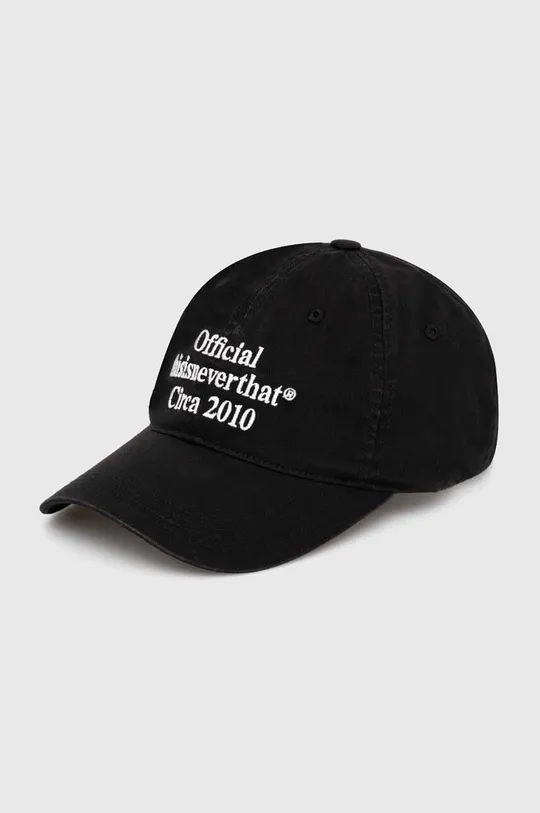 czarny thisisneverthat czapka z daszkiem bawełniana Times Cap Męski