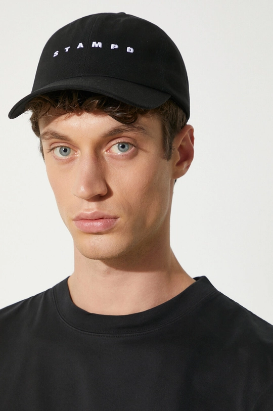 Βαμβακερό καπέλο του μπέιζμπολ STAMPD Strike Logo Sports Cap SLA.U3219HT.BLK μαύρο