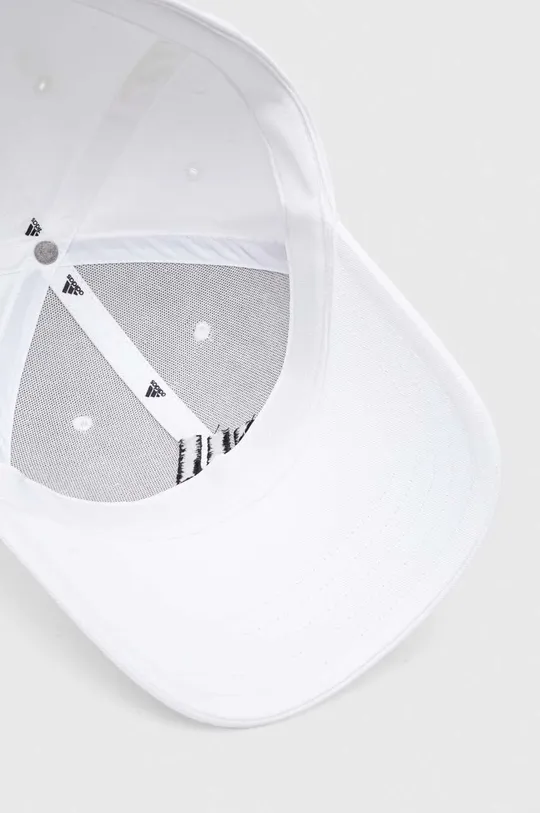 λευκό Βαμβακερό καπέλο του μπέιζμπολ adidas 0