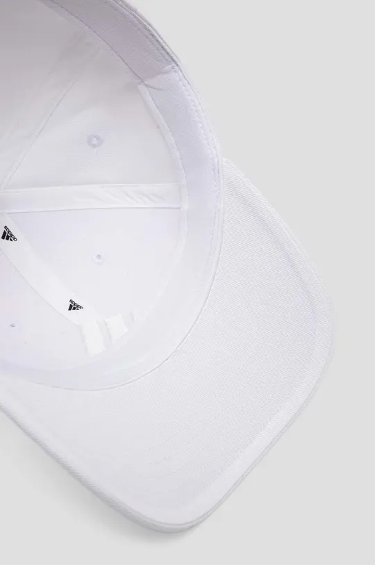 λευκό Βαμβακερό καπέλο του μπέιζμπολ adidas 0