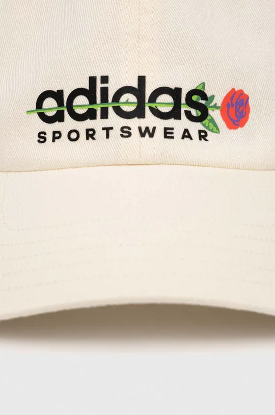 adidas czapka z daszkiem bawełniana beżowy